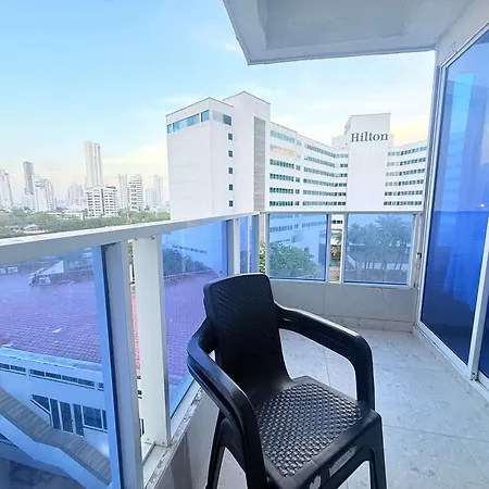 Apartamento Vista Al Mar-1hab-piscina-2 Min Playa-5 Min C Historico Cartagena