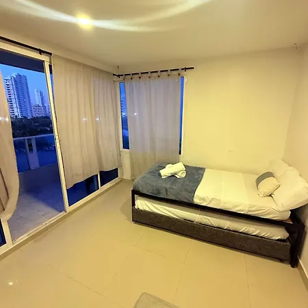 Apartamento Vista Al Mar-1hab-piscina-2 Min Playa-5 Min C Historico Cartagena